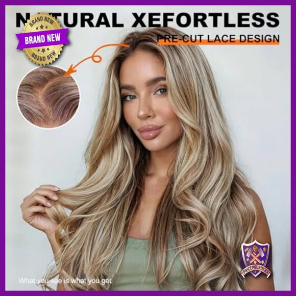 28IN Synthetic Lace Front Wig Glueless 13x6 HD Lace Heat Resistant main image 3